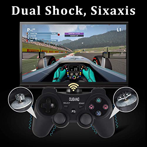 2 Pack PS3 Controller Wireless - OUBANG PS3 Remote for Playstation 3 with Dual Shock,The Best Choice for Gift (Graffiti+Black) - Thumbnail 3