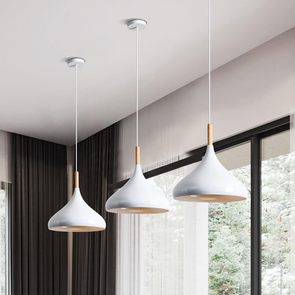 Rustykalny żyrandol przemysłowy - czarno-drewniana metalowa lampa wisząca do jadalni, wyspy kuchennej, dekoracja w stylu nordyckim, kolor pomarańczowy, zielony i biały. Idealny do dekoracji