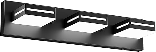 Miniatura 9 de Sailstar Lámpara LED moderna para tocador de baño, 5CCT 24W 3 luces de baño sobre espejo, luces de tocador acrílicas regulables con cabezales