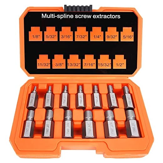 XEWEA 13Pcs Screw Extractor Set Hex Head Multi-Spline Easy Out Bolt Extractor Kit, Chrome Molybdenum Alloy Steel Rounded Bolt Remover for Broken Rusted Bolts Screws
