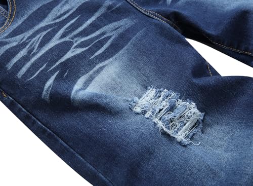 Image of QIMYUM Men's Wide-Leg Baggy Flex Jeans Relaxed Loose Fit Long Denim Pants