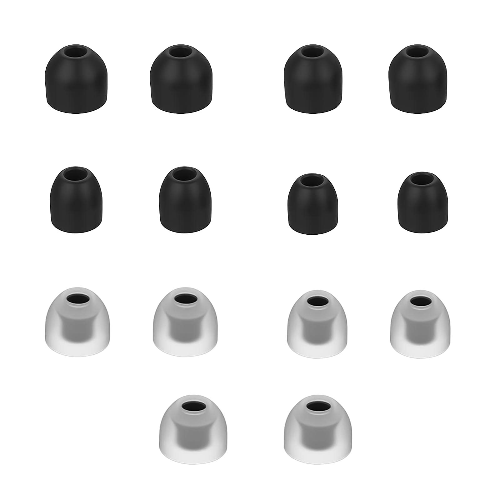 7 Pairs Silicone Ear Buds Tips Replacement in-Ear Ear Sleeves Compatible with Sony WF-1000XM3 / WF-1000XM4 Wireless Headphones Black Transparent XS S M L