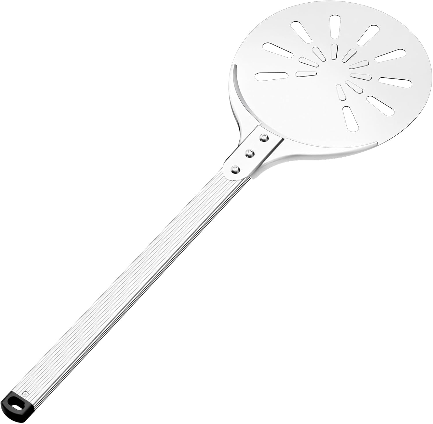 Pizza Turning Peel – 8″ Perforated Pizza Peel Turner Long Handle – Lightweight Aluminum Metal Turning Peel Paddle – Accessory for Indoor and Outdoor Ovens Pizza Turning Peel – 8″ Perforated Pizza Peel Turner Long Handle – Lightweight Aluminum Metal Turning Peel Paddle – Accessory for Indoor and Outdoor Ovens