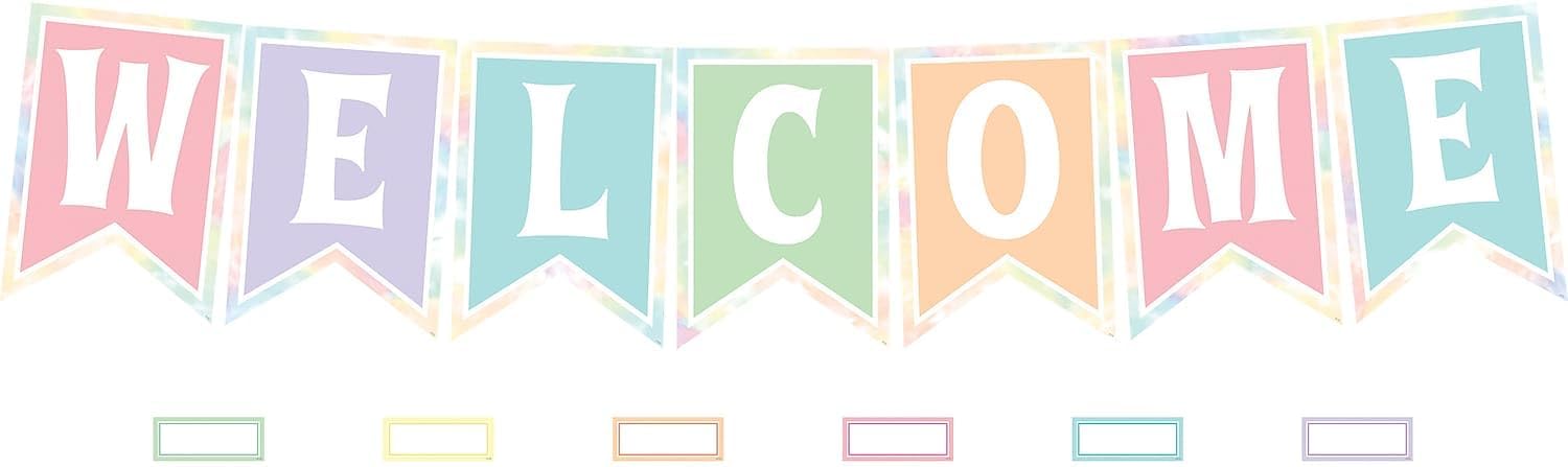 Teacher Created Resources Pastel Pop Pennants Welcome Bulletin Board (TCR8410)