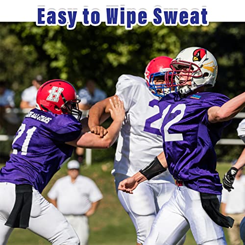 Shimeyao 2 Pcs Football Towel Cotton Sports Football Field Towel Pitching Towel With Closure Football Sweat Towel For Football Gym Men Women Accessories (Black) #TOP2