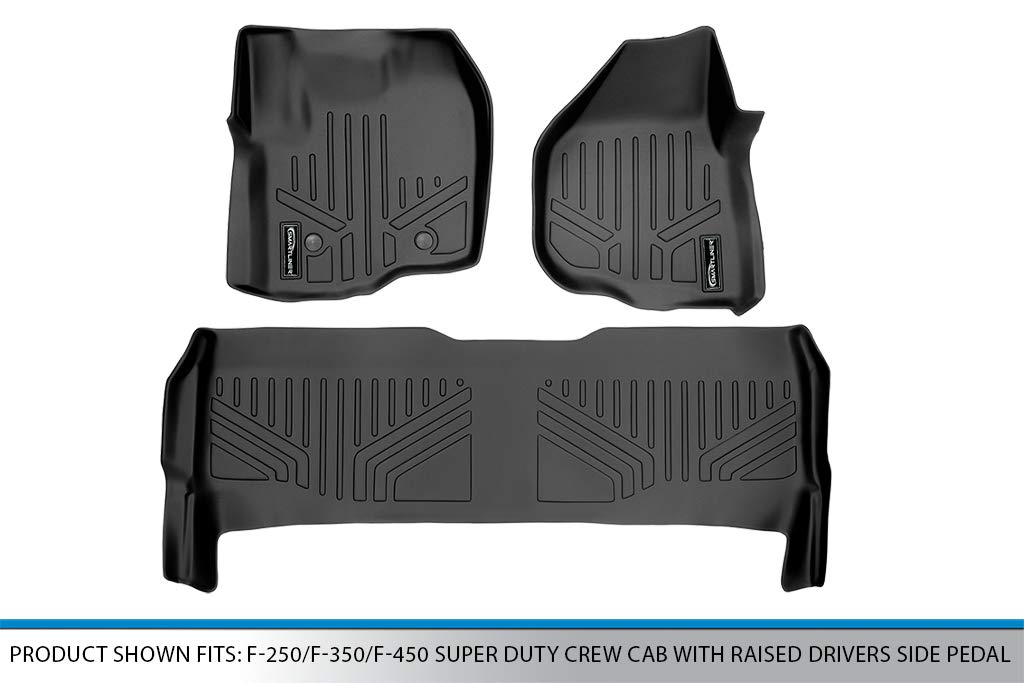 MAX LINER A0116/B0042 for 2012-2016 F-250/F-350/F-450 Super Duty Crew Cab with Raised Drivers Side Pedal, Black