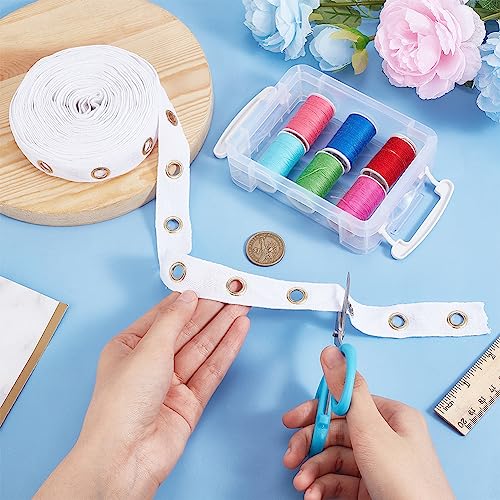 BENECREAT 6 Yards/5.5m 25mm White Cotton Grommet Eyelet Twill Tape Trim - Image 3