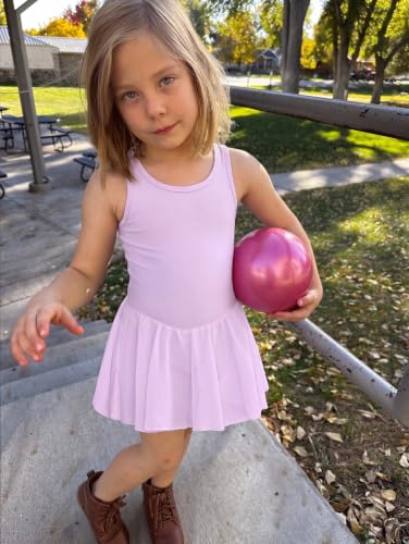 Image of Arshiner Kid Girls Hollow Back Ballet Leotard with Skirt Sleeveless Dance Dresses
