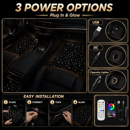 Image of Starlight Floor Mats for Car, SUVs, Trucks, App & Remote Control,USB