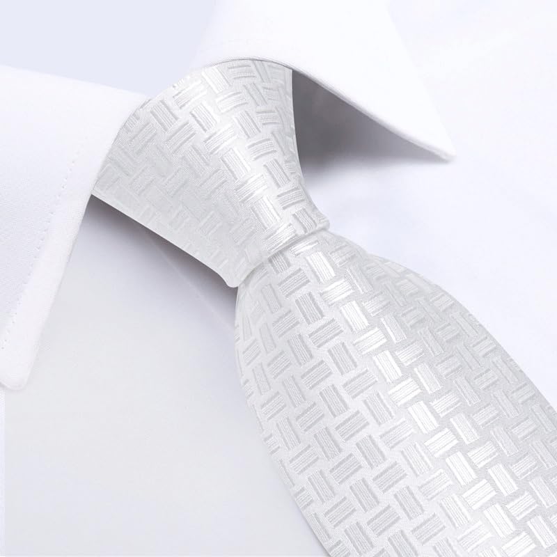 Set de corbata de seda a cuadros para hombre miniatura 5