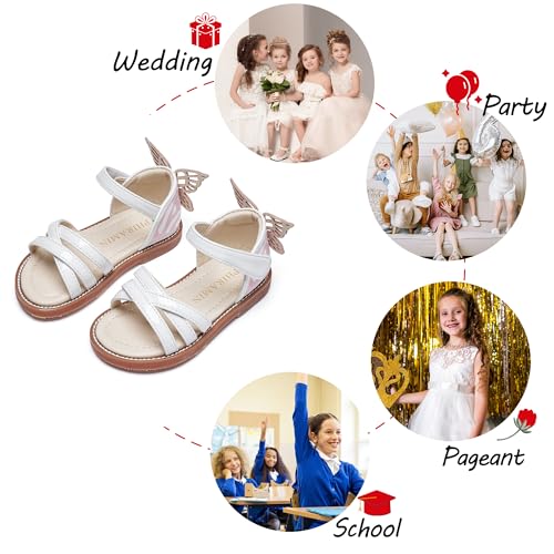 Image of PHIRAMIN Toddler Flower Girl Sandals - Girl Dress Shoes Toddler Little Kid Wedding Party