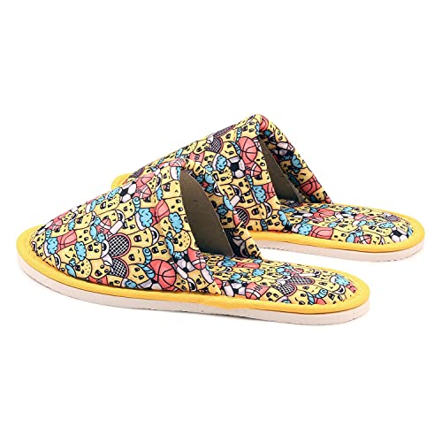 CHOCHILI Women Minion Home Slippers Yellow Blue Lightweight Silent Walk Size 7 to 84