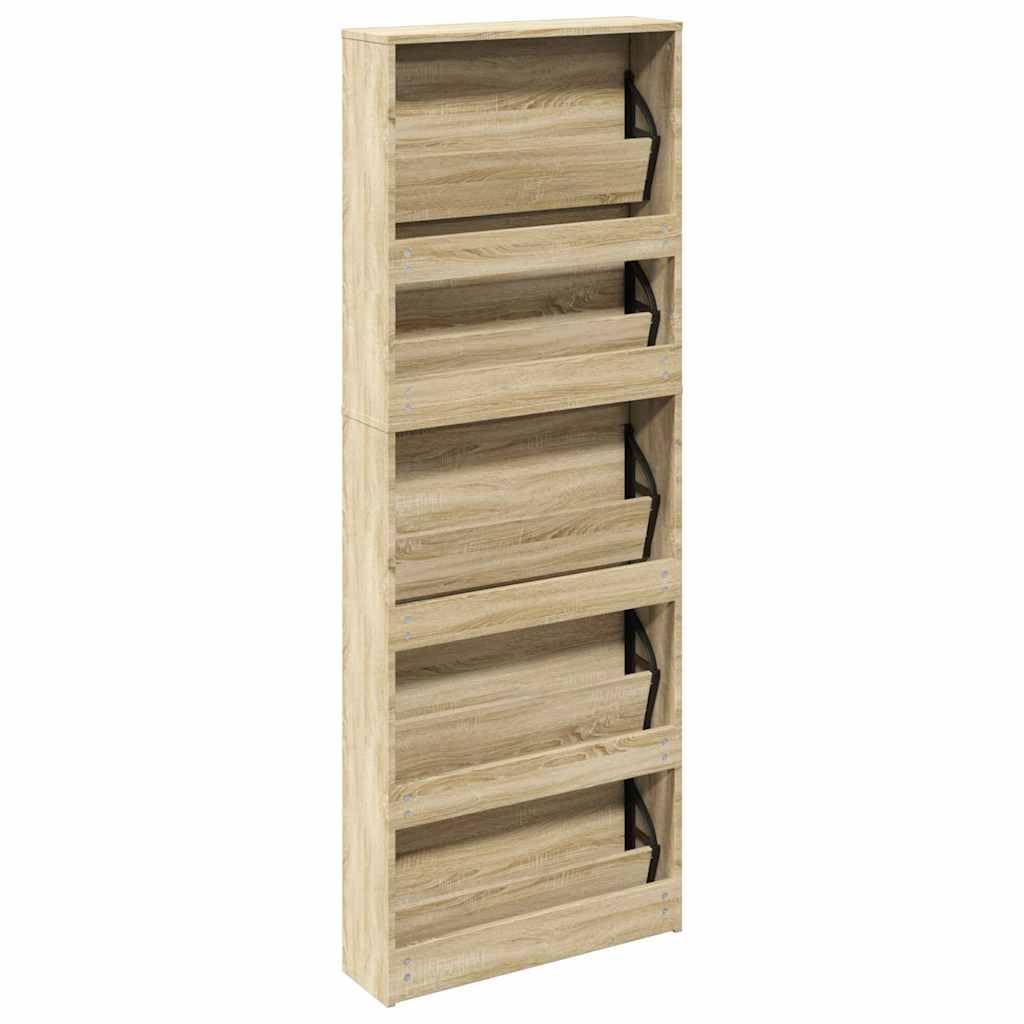 Armario zapatero con espejo moderno con 5 compartimentos plegables, 63 x 17 x 169,5 cm, montaje en pared, para 3-4 pares de zapatos por compartimento, almacenamiento elegante para el pasillo