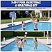 HYES 2-in-1 Pool Basketball Hoop and Volleyball Net, Pool Volleyball & Poolside Basketball Game Set for Inground Swimming Pool, Summer Outdoor Water Games Toys for Kids Teens Adults Family