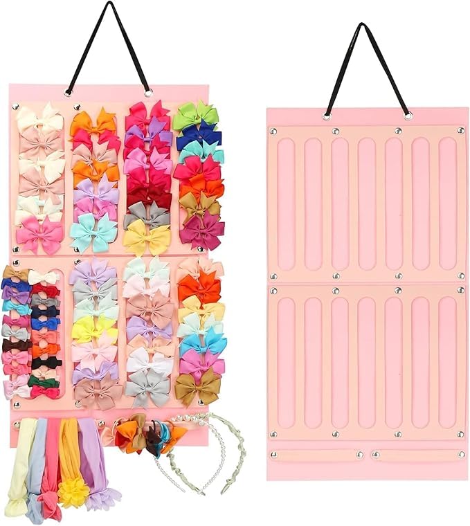 Hair Bow Holder for Girls Bow Hair Clip Storage Hairband Organizer Large Capacity Wall Hanging Hair Bows Holder Displaying Rack for Baby Girl Kids Women Baby Nursery Decor