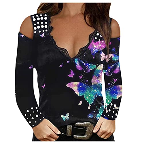 Long Sleeve Workout Shirts Yoga Tops Open Back Workout Tops for Women Casual Girl Graphic tees for Womens Gym Graphic tees Womens Graphic Hoodie(A6-Black,L)