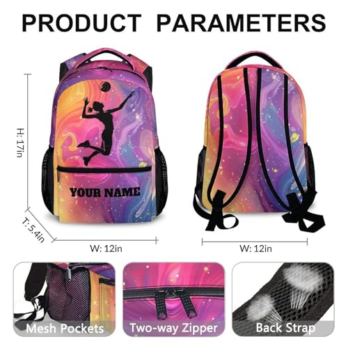 Girls Schoolbag, Personalized Volleyball Backpack, Gift for Kids, Pink Casual Kids Bookbag for Preschool Elementary Kindergarten Travel2