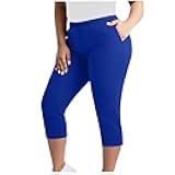 High Waist Capris Yoga Pants with Pockets Tummy Control Athletic Workout Running Yoga Cropped Leggings for Women