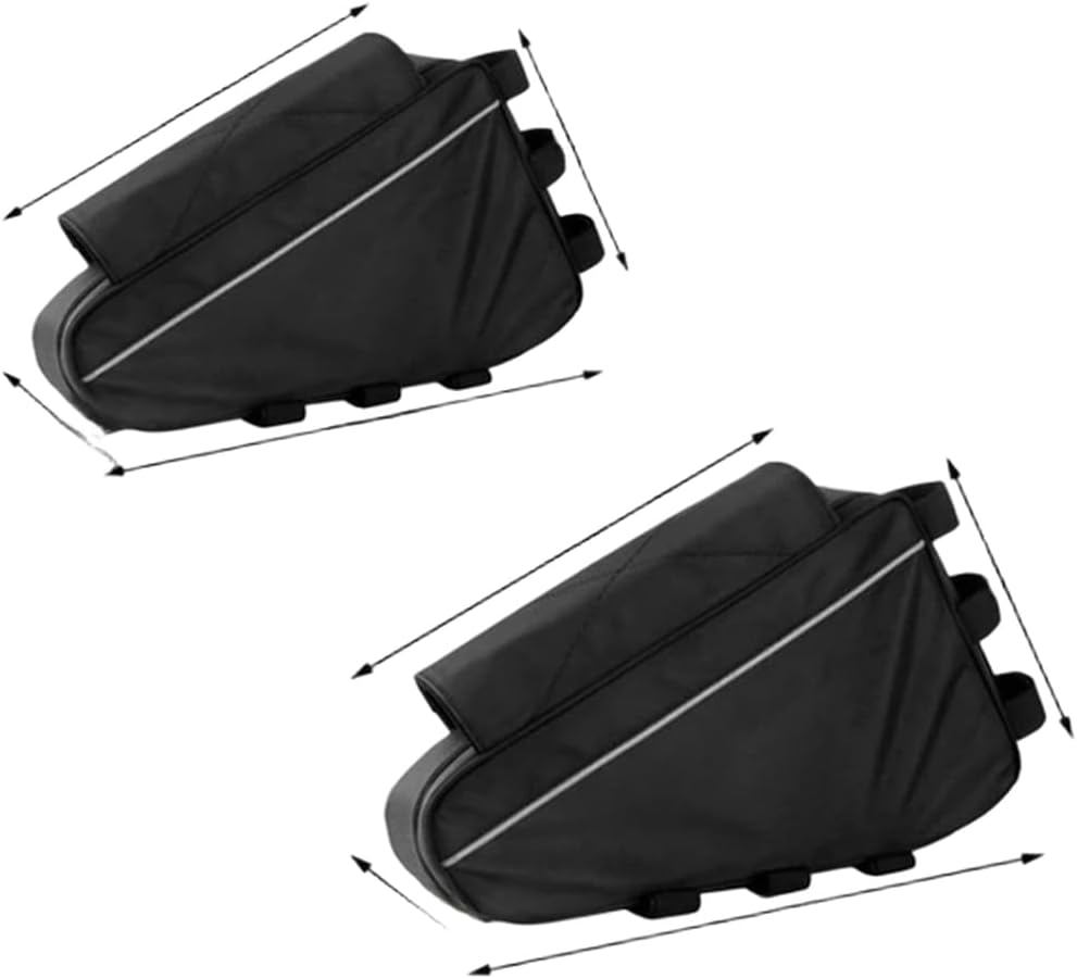 Triangle Bike Frame Bag Nylon Waterproof Lightweight Cycling Storage for Mountain Road E-Bike Battery Black 44.5x9.5x26.5cm