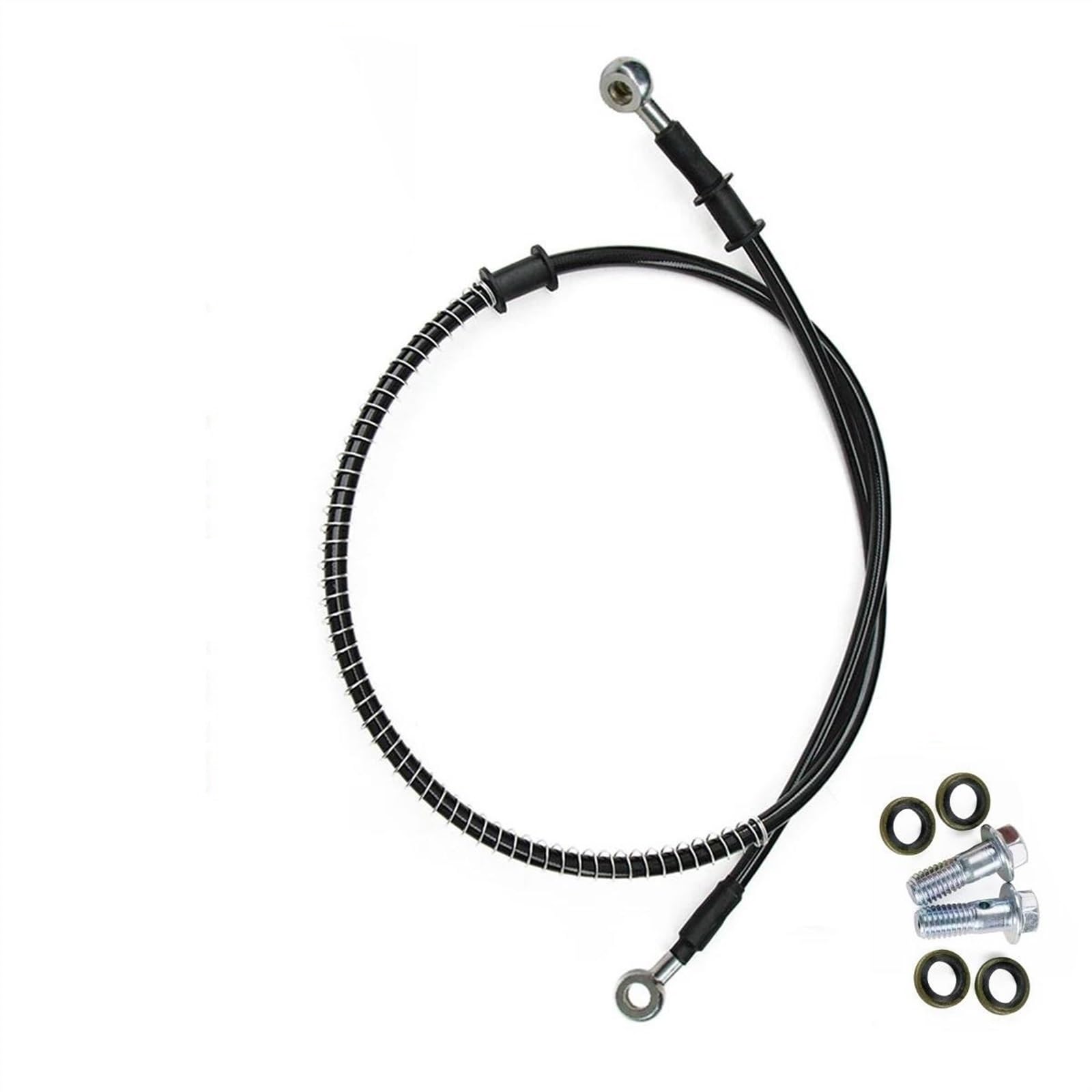 Ksxzw One Color Motorbike Part Motorcycle Braided Steel Hydraulic Brake Line Clutch Oil Hose Tube Pipe 400Mm-2300Mm M8 90° 28°(500Mm)