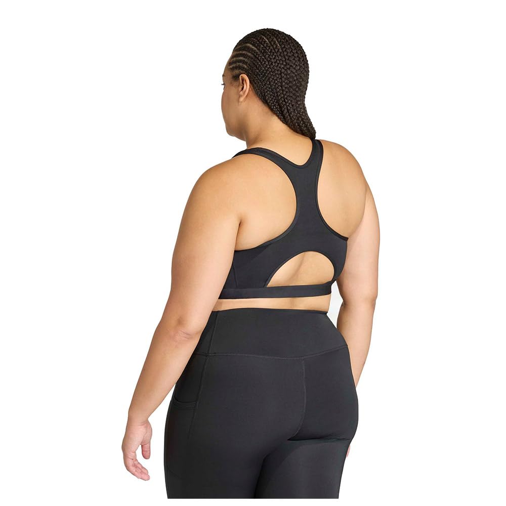 Adidas Optime Essentials Workout 3-Stripes Medium Support (Plus Size) Reggiseno Sportivo Donna (Pacco da 1)