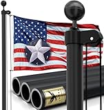 30FT Heavy Duty Flag Pole Kit, Real 11 Gauge Aluminum, 2.4' Large Bottom Tube, True Glory Edition,In Ground Flagpole for Outside House,Residential & Commercial, Gift Box Packaging-120MPH Wind Tested