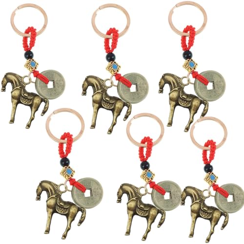 Acewen 6 portachiavi a serpente con monete Feng Shui 2025 Capodanno cinese serpente portachiavi Feng Shui pendenti da appendere per chiavi borsa auto zaino decorazione da appendere anno lunare