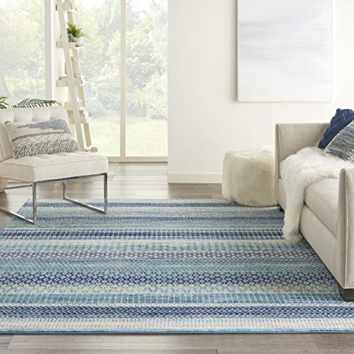 Nourison Home Passion Bohemian Navy Blue 8' x 10' Area Rug, Easy Clean, Non Shedding, Bed Room, Living Room, Dining Room, Kitchen (8x10)