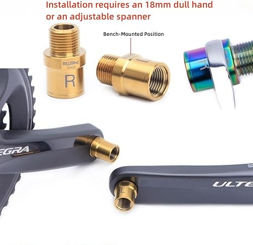 Miniatura 6 de Extensores de pedal de bicicleta de titanio, extensores de pedal hueco de 0.787 in, aleación de titanio, antioxidante, para bicicleta de carretera