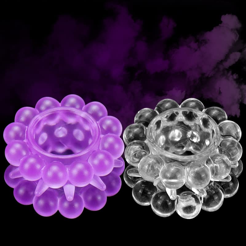 Tsukitoy ペニスリング イボ付き コックリング ペニス シリコン 男性用ｓｍペニス拘束器 着脱やすいあだるとぐっず 日常着可こっくりんぐ -透明+紫-2点セット - 画像4