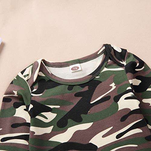 Newborn Baby Boys Girls Tie Dye Clothes Cotton Ribbed Striped Gown Swaddle Wrap Knotted Sleeping Bags + Warm Headband Hat Unisex Infant Romper Jumpsuit Outfit Army Green Camouflage 0-6 Months #TOP3