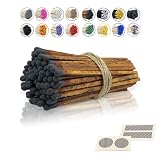 4' Inch Long Wooden Refill Matchsticks with Strike Stickers - Safety Matches Wholesale Bulk Loose by Chandler Studio (Brown-Black, 50 Pieces)
