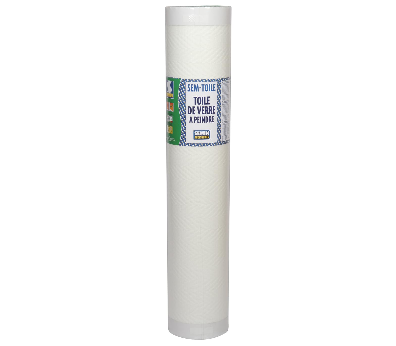 Semin Toile de Verre à Peindre Motif Chevron – Rouleau 50 x 1 m – Fibre de Verre Pré-Enduite – Rénovation Mur – Masque Défauts & Fissures – Facile à Poser