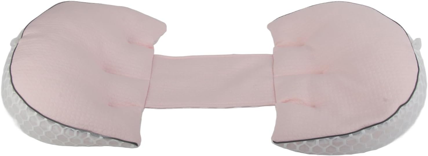 Luocute Maternity Pillow, Pregnancy Body Pillow for Side Sleepers with Soft Plush Fabric Ergonomic Support for Back Belly HIPS Legs Adjustable Removable Cover (Pink)