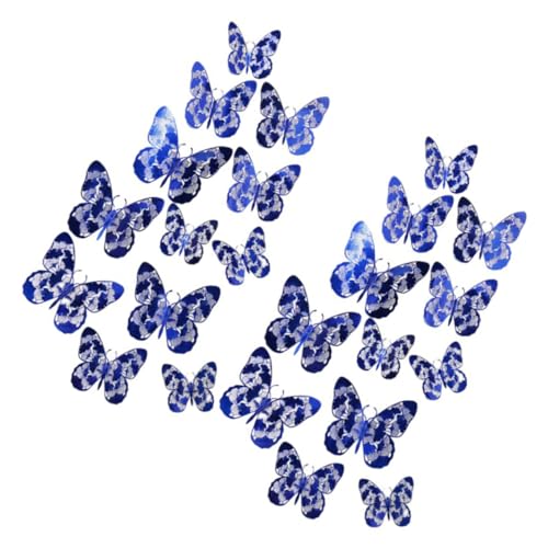 Sticker decorativo 3D de mariposas azul removible