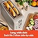 bella 4 Slice Slim Toaster, Fits-anywhere™ Kitchenware, 6 Setting Shade Control with Reheat & Cancel Buttons, Fits Sourdough, 10” Long Slot, Anti Jam & Auto Shutoff, 900 Watt, Oatmilk