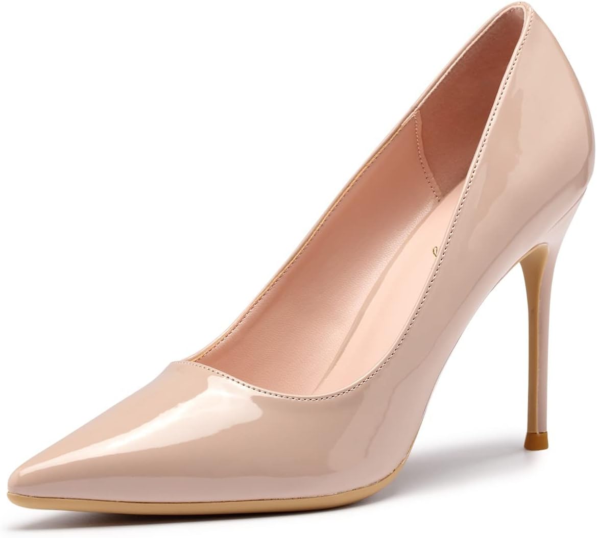 - High Heels, Womens Pointed Toe Slip on Stilettos Party Wedding Pumps Basic Shoes