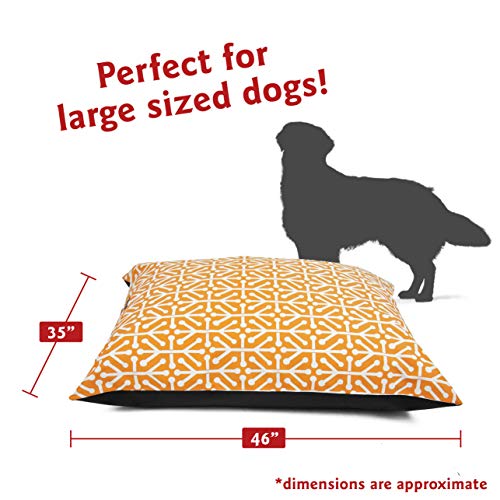 Image of Majestic Pet Rectangle Large Dog Bed Washable - Non Slip Comfy Pet Bed - Dog Crate Bed Super Value Pillow Dog Bed - Dog Kennel Bed for Sleeping - Dog Bed Large Breed 46 x 35 Inch - Aruba Yellow