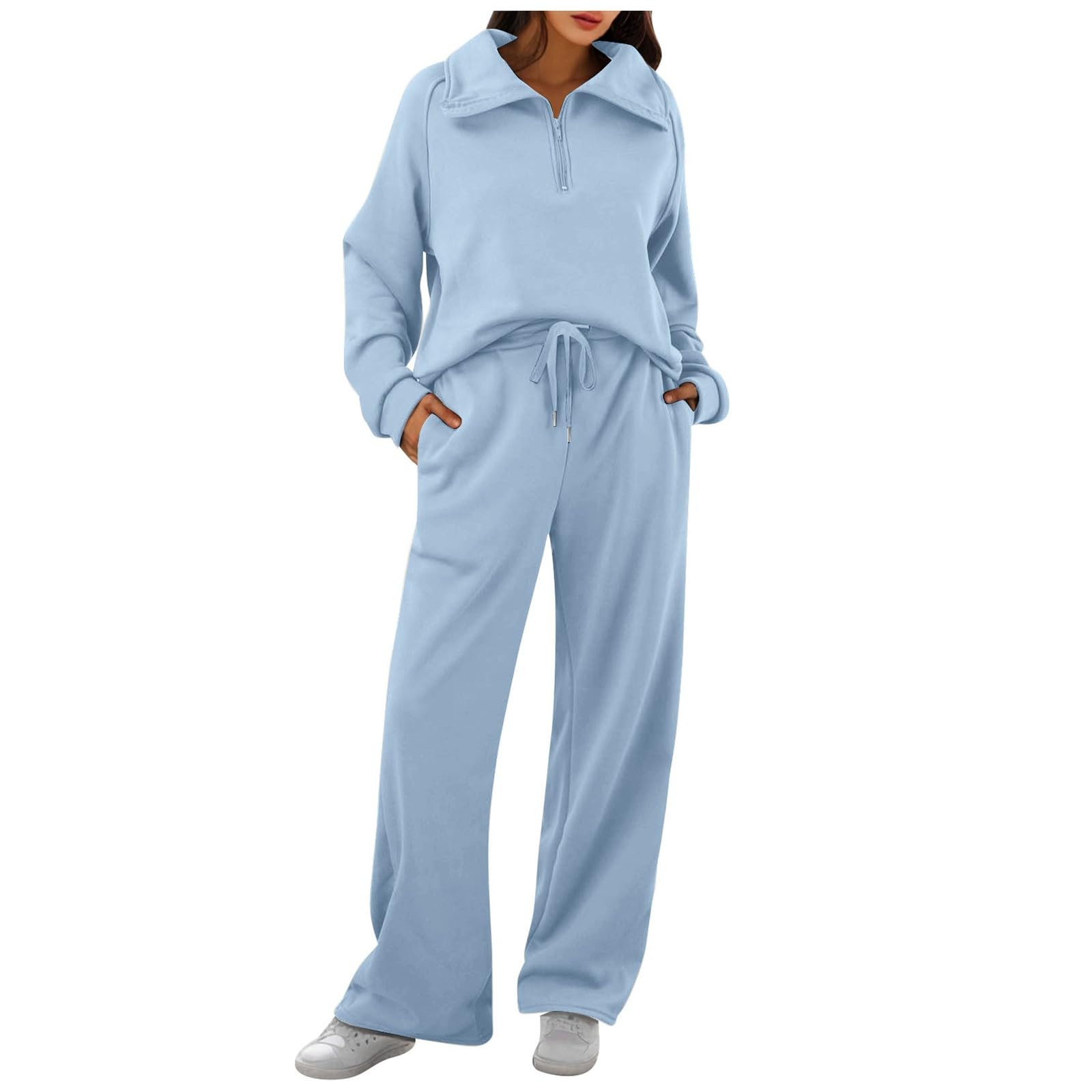 Set di pantaloni e top da donna in cotone a 2 pezzi, maniche corte, pantaloni larghi, casual, estivi, leggeri, estensibili, morbidi, comodi da indossare, formato A2