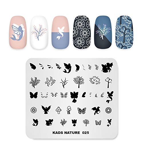 KADS Nail Stamping Plate Elf Mermaid Template Image Design Plates for Nail Art Decoration and DIY Nail Art (NA025)