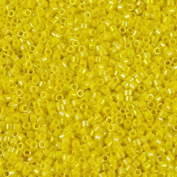 50 g Miyuki DELICA Seed Beads Rocailles, Size 11/0, Opaque White Luster (# DB0201), Japan, Glass