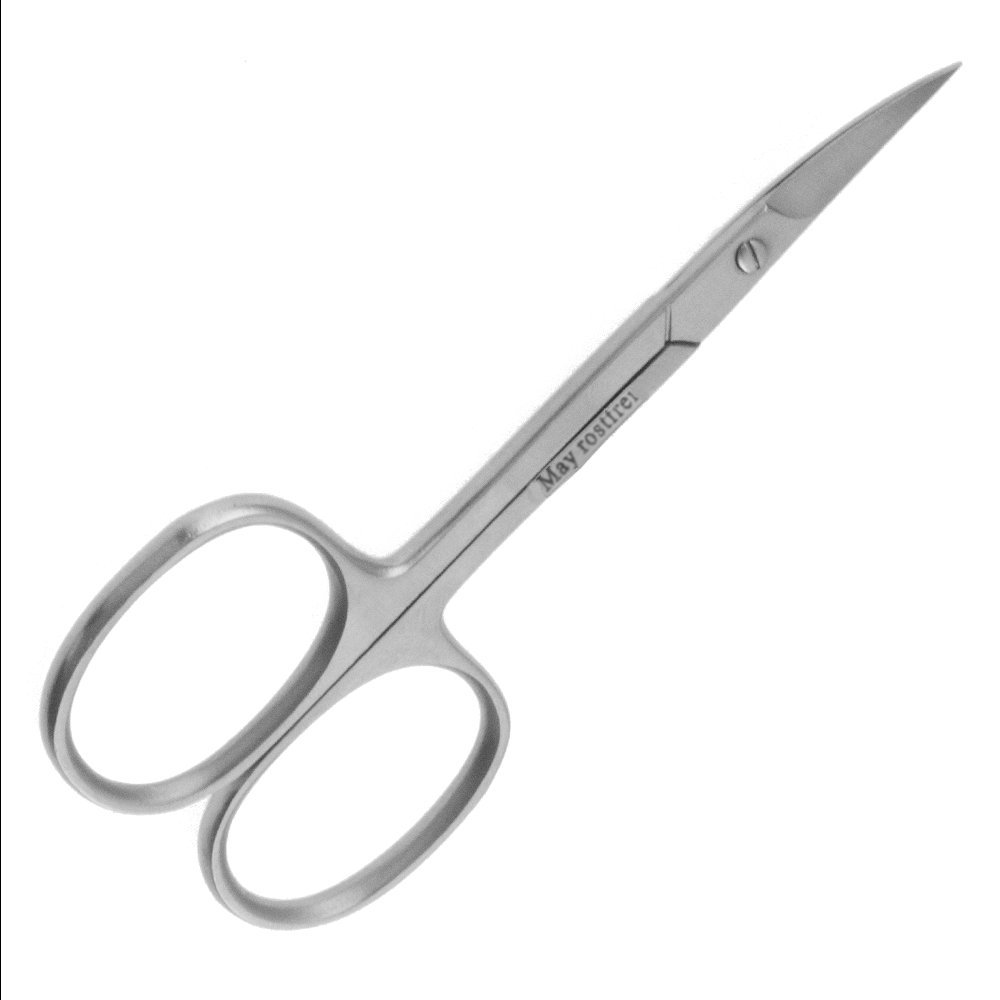 May - Ciseaux à cuticules pour gauchers - Courbes Planche - Acier inoxydable