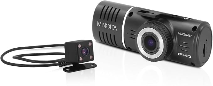 Minolta Cámara para Carro 3-Canales 1080p con Pantalla LCD miniatura 7