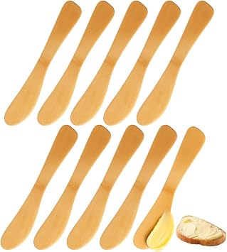 JapanBargain 3793, 10-Pack Bamboo Butter Spreaders, Wooden Spreader Knives for Cheese, Jam, Jelly, Peanut Butter, Condiments