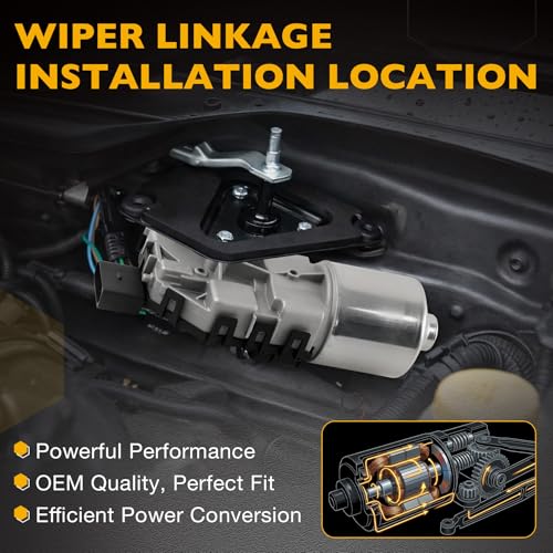 Image of Front Windshield Wiper Motor Compatible with Chevy Buick Chrysler Dodge Pontiac Saturn,Traverse Uplander Enclave Terraza 200 Cirrus Sebring Avenger Journey Acadia, Replace 68030272AA 12335832