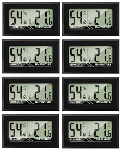 Thermometre interieur anti-moisissure : pack de 8 capteurs d'humidité et température digitaux
