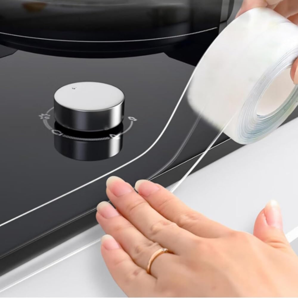 rellenar la cinta de sellado, Cinta for calafatear esquinas autoadhesiva de PVC, transparente, 38/50 mm x 3,2 m, for lavabo de baño, 1/2/3 piezas(Clear Foliage,L320cmx5cm-3PC)