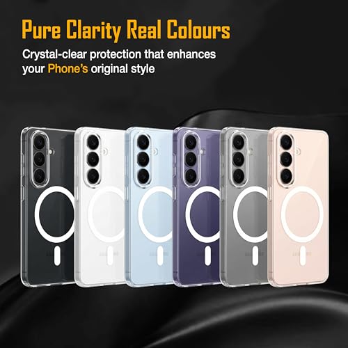 Image of Zapcase Back Case for Samsung Galaxy S26 5G | Slim Lifetime Anti-Yellow Crystal-Clear Cover with Elevated Camera Protection & MagSafe Compatibility | Premium German Polycarbonate | Shockproof | Clear
