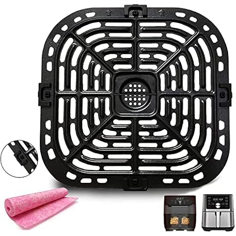 Air Fryer Crisper Plate Tray Rack for Instants Vortex Plus 6QT, 5.7QT Air Fryers, Premium Air Fryer Grill Pan Grate Insert Grid with Rubber Pieces for Gourmia GAF685 6 Quart Air Fryer Cover