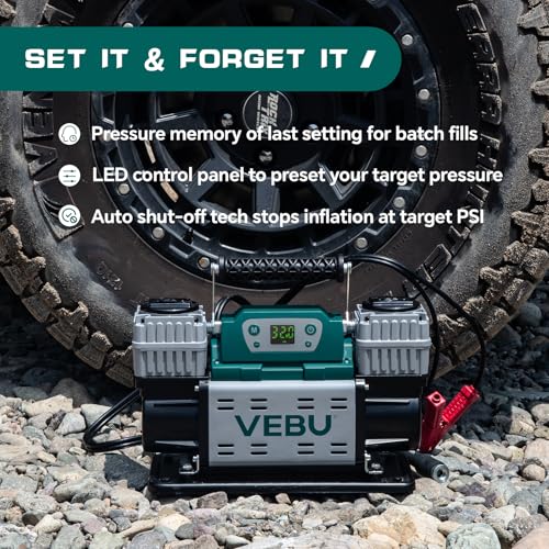 Image of ‌Off-road Air Compressor 12V Tire Inflator, 150PSI with Auto Shut Off, Digital Display & Preset, 10.6CFM Fast Inflation for Off-road Vehicles, Trucks, SUVs, RVs, ATVs